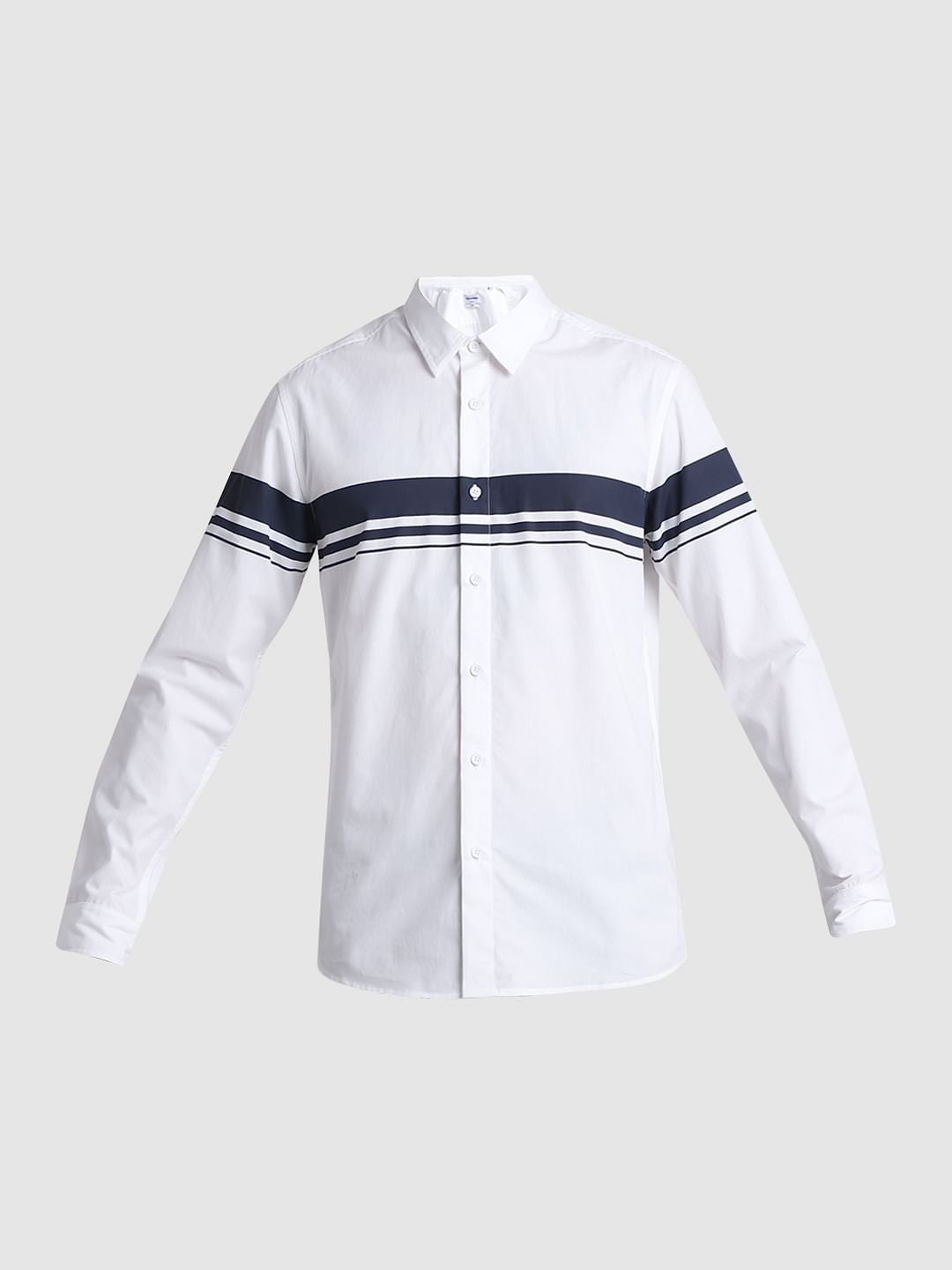 White Cotton Full Sleeves Shirt
