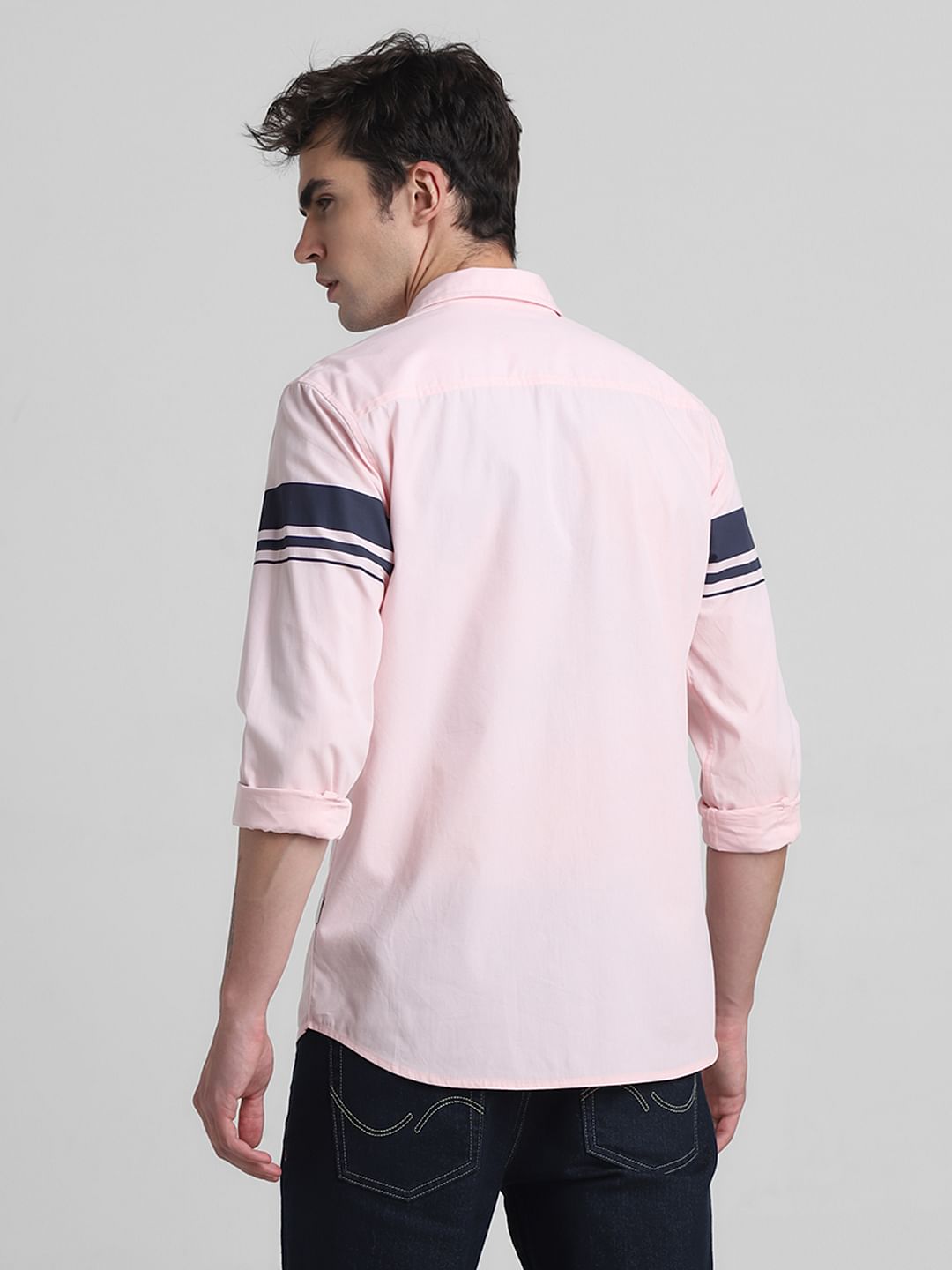 Pink Printed Full Sleeves Shirt