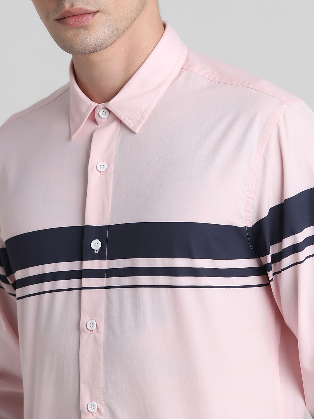 Pink Printed Full Sleeves Shirt