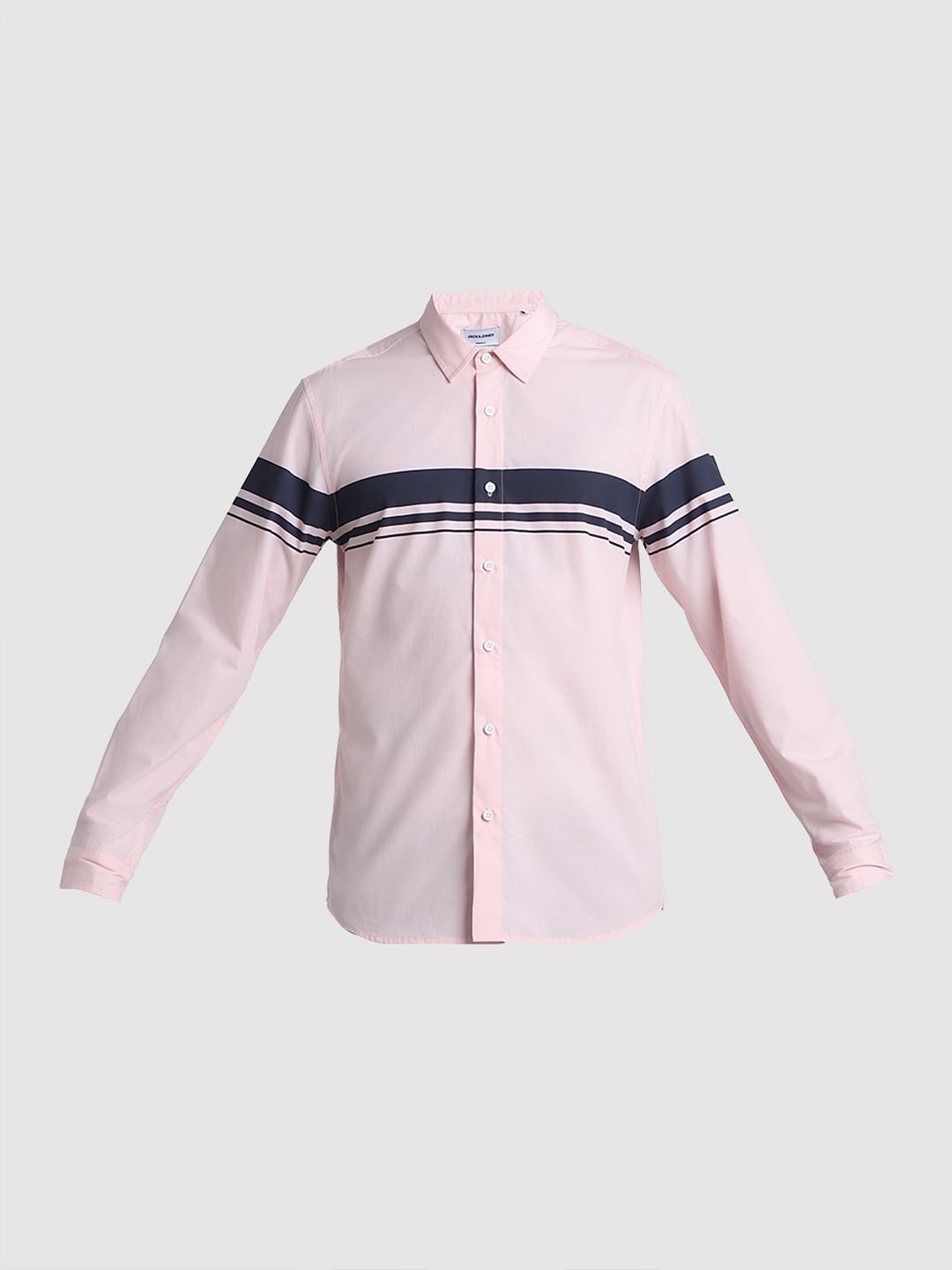 Pink Printed Full Sleeves Shirt