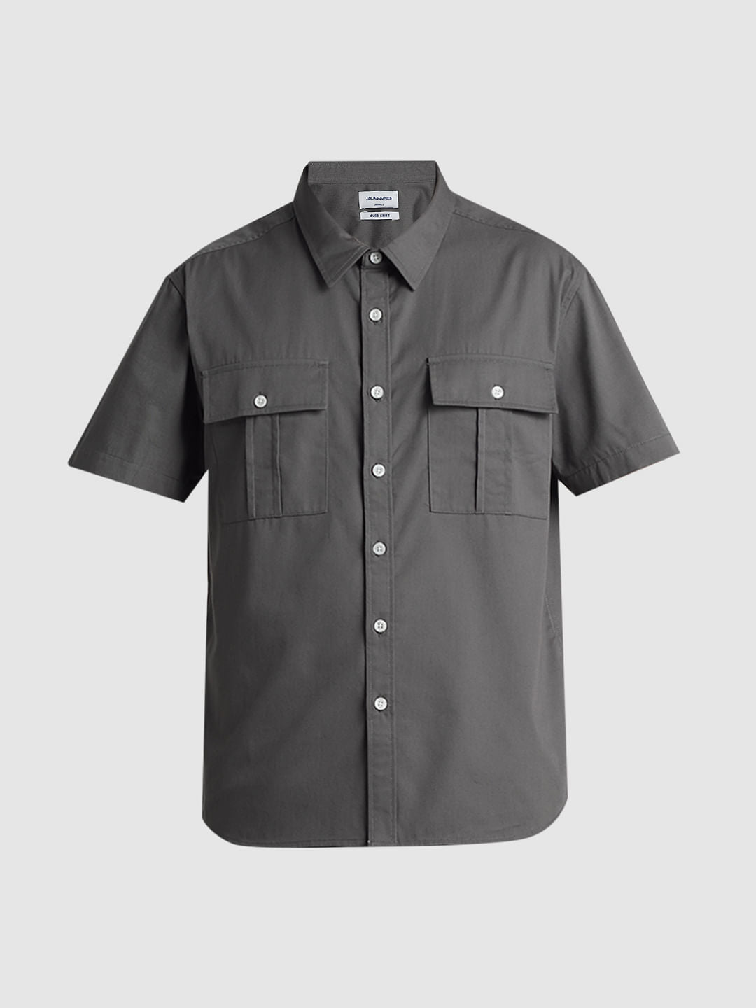 Dark Grey Oversized Short Sleeves Shirt