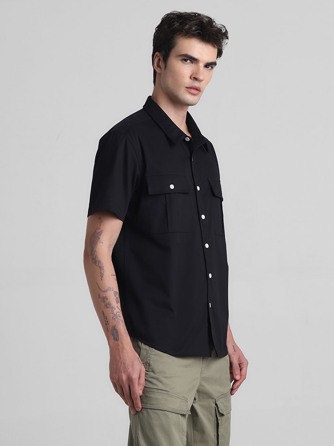 Black Oversized Short Sleeves Shirt