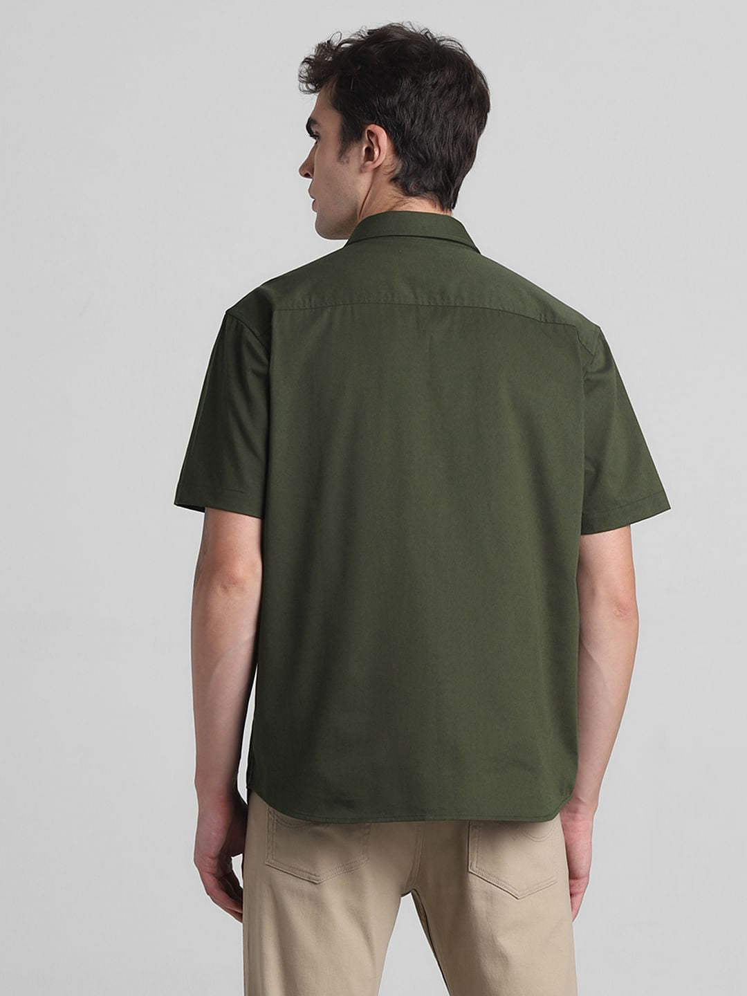 Green Oversized Short Sleeves Shirt
