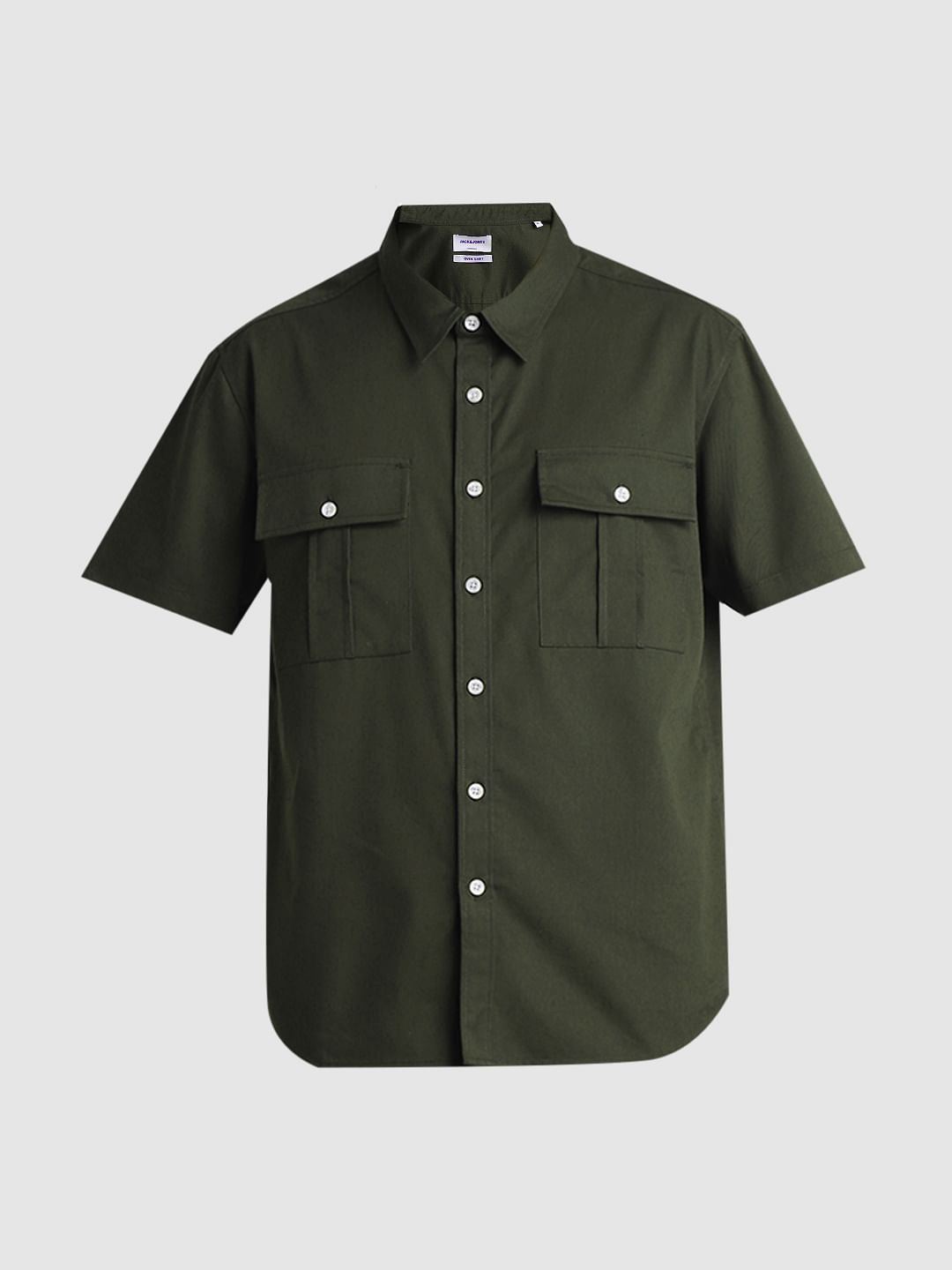Green Oversized Short Sleeves Shirt