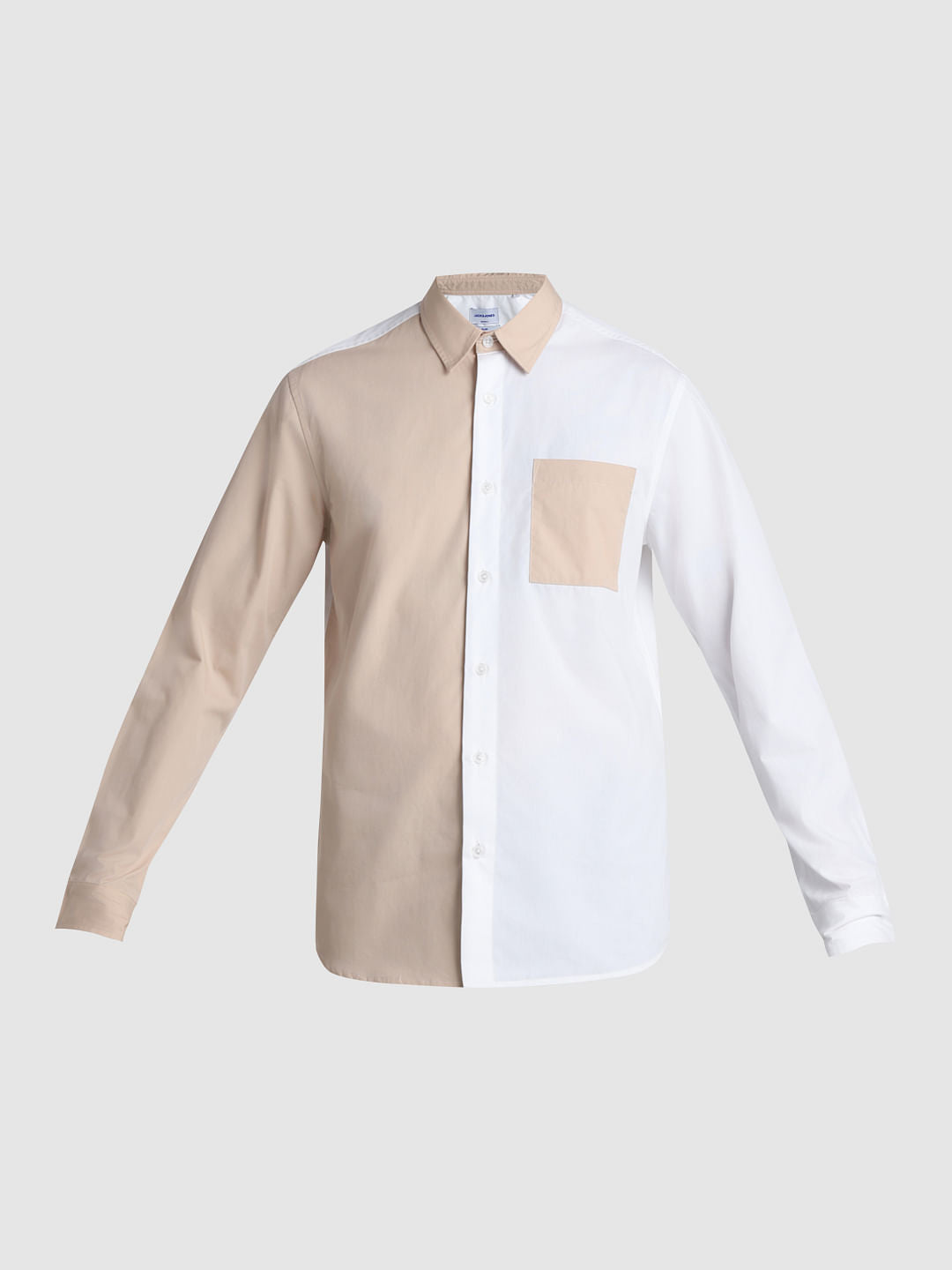 Brown Colourblocked Full Sleeves Shirt