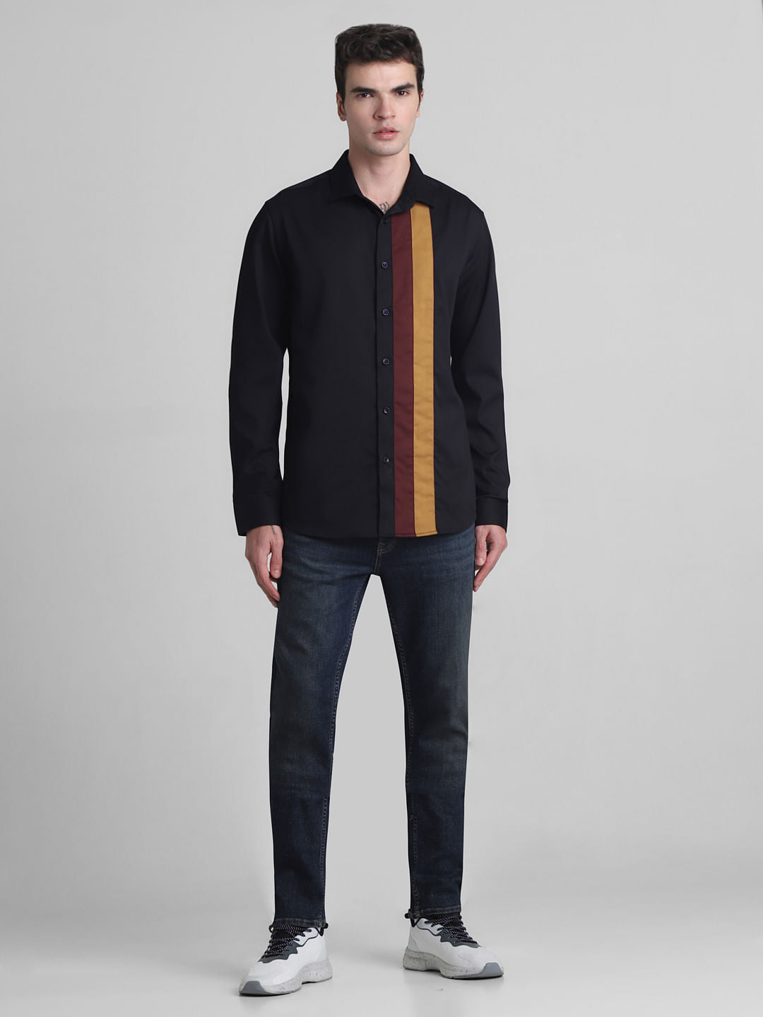 Black Printed Full Sleeves Shirt