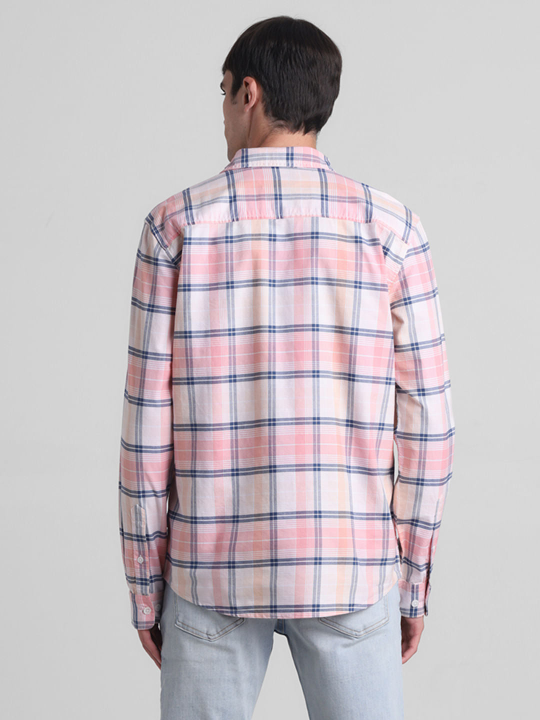 Pink Check Full Sleeves Shirt