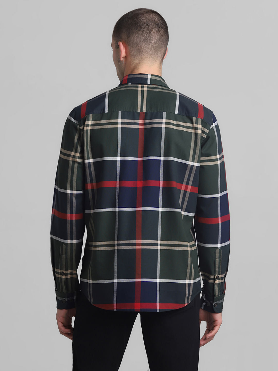 Green Check Full Sleeves Shirt