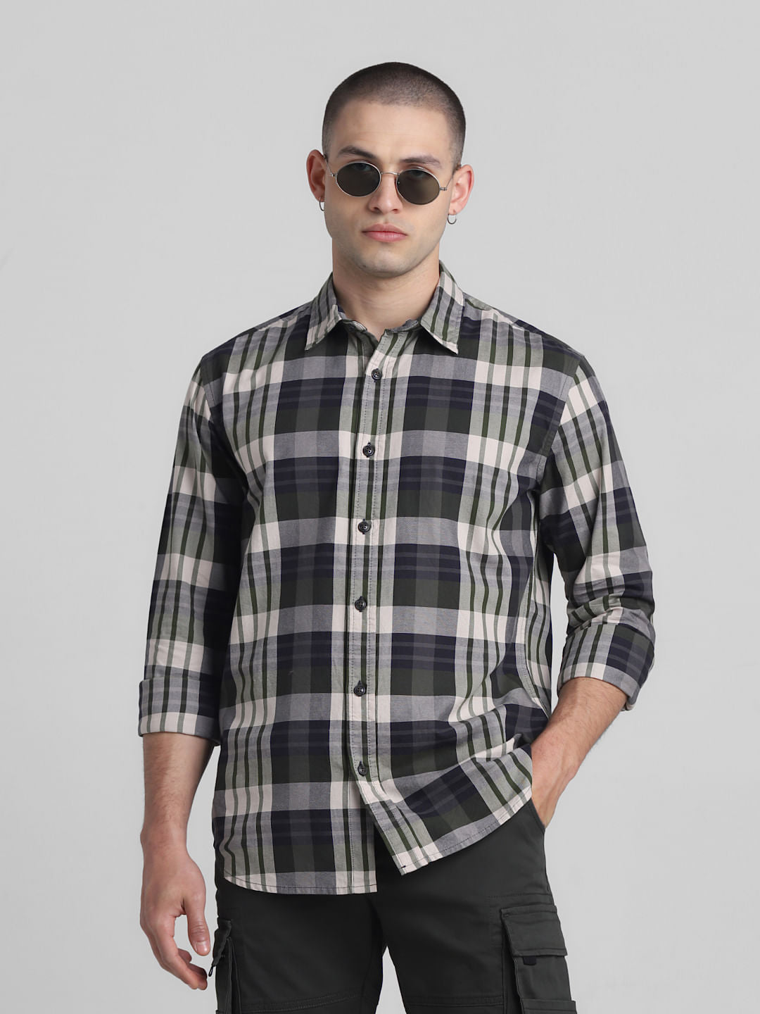 Green Check Full Sleeves Shirt