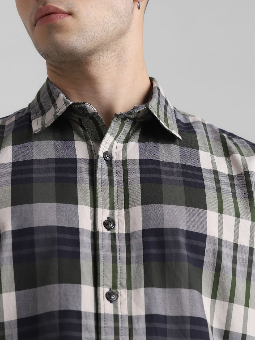 Green Check Full Sleeves Shirt