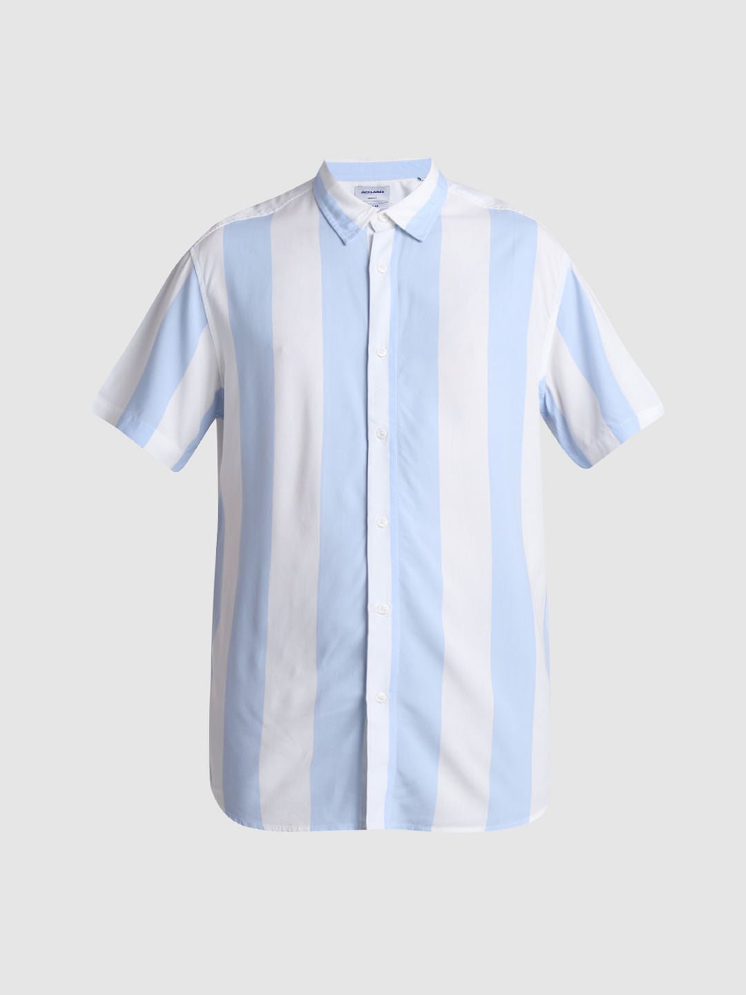 Blue Striped Short Sleeves Shirt
