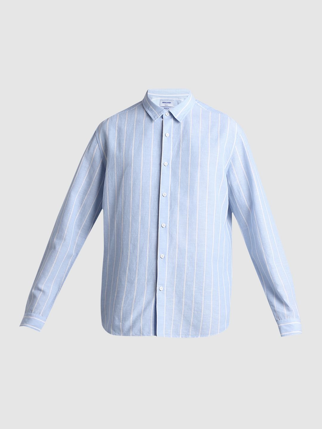 Blue Striped Full Sleeves Shirt