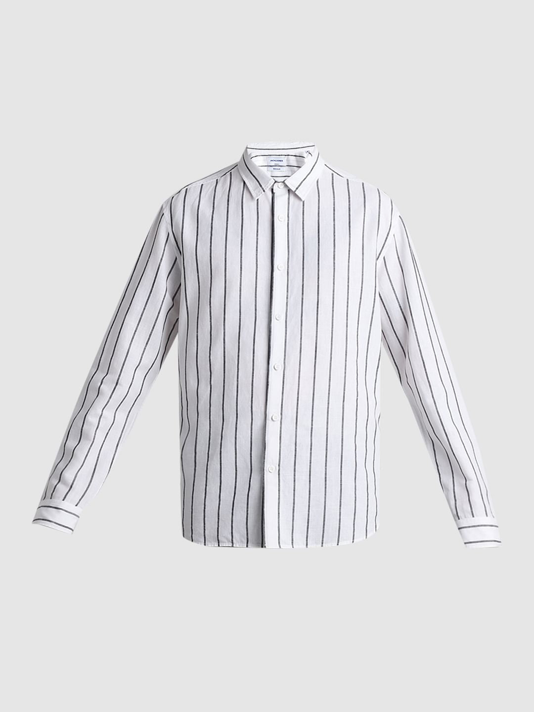 White Striped Full Sleeves Shirt