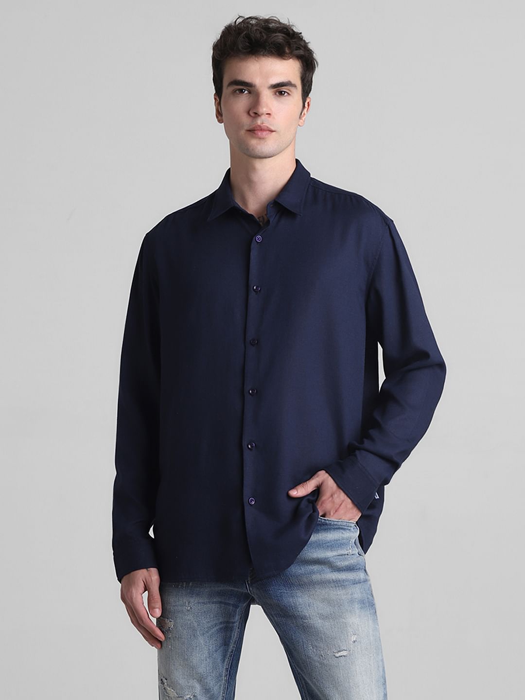 Dark Blue Full Sleeves Shirt