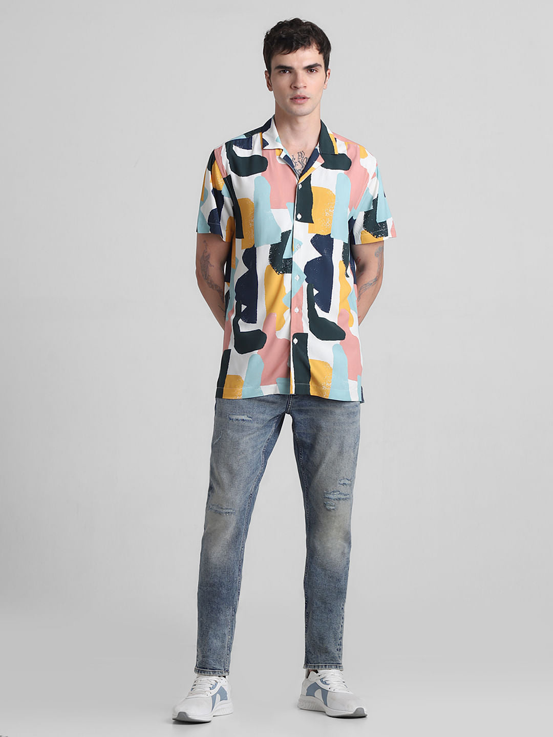 Pink Printed Short Sleeves Shirt