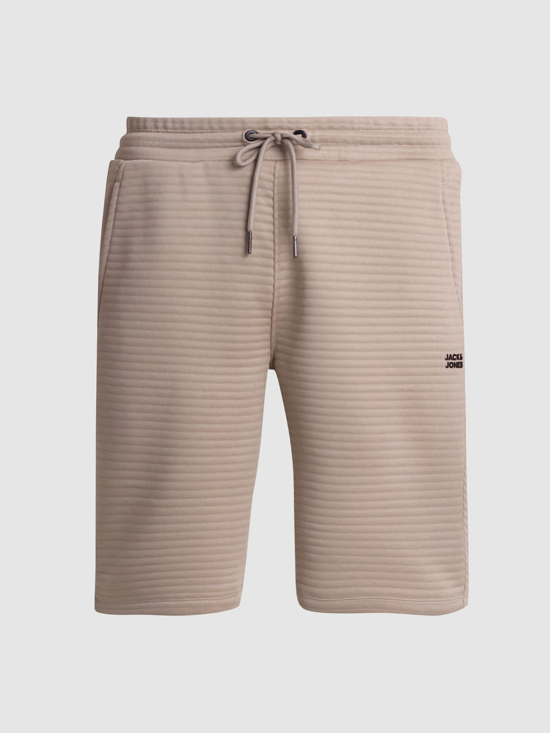 Brown mid Rise Striped Sweatshorts