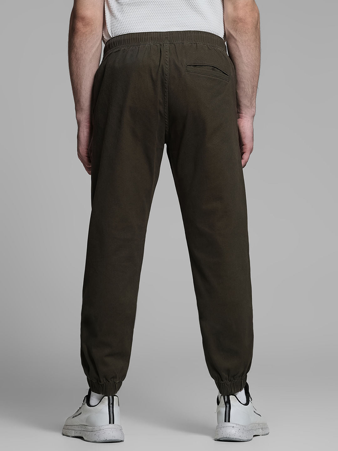 Green Mid Rise Cotton Jogger Pants