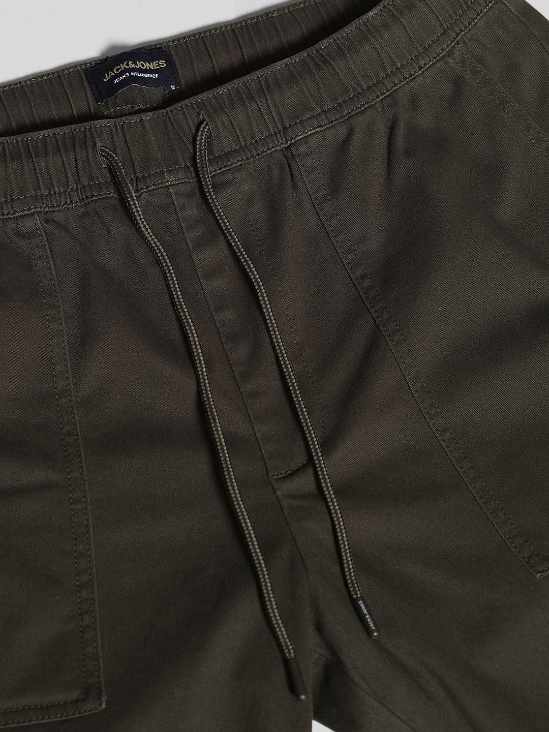 Green Mid Rise Cotton Jogger Pants