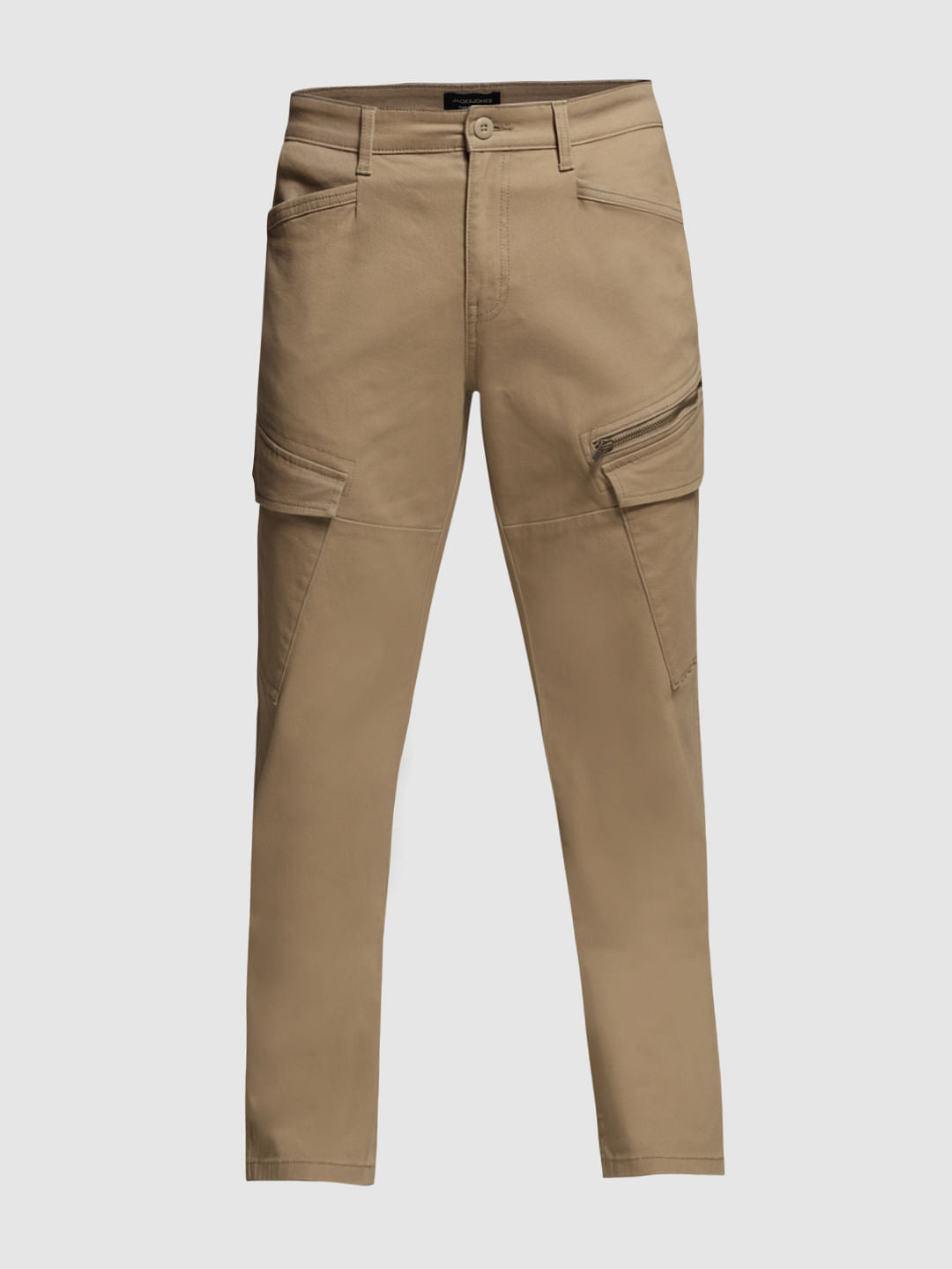 Brown Mid Rise Cargo Trousers