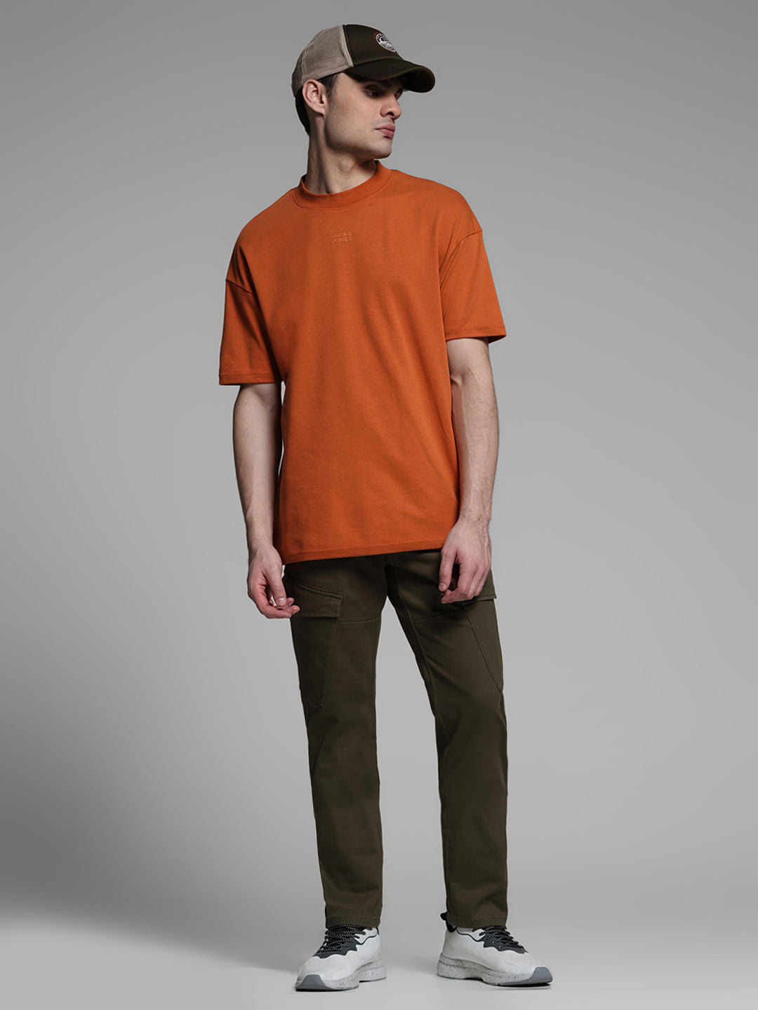 Olive Green Mid Rise Cargo Trousers