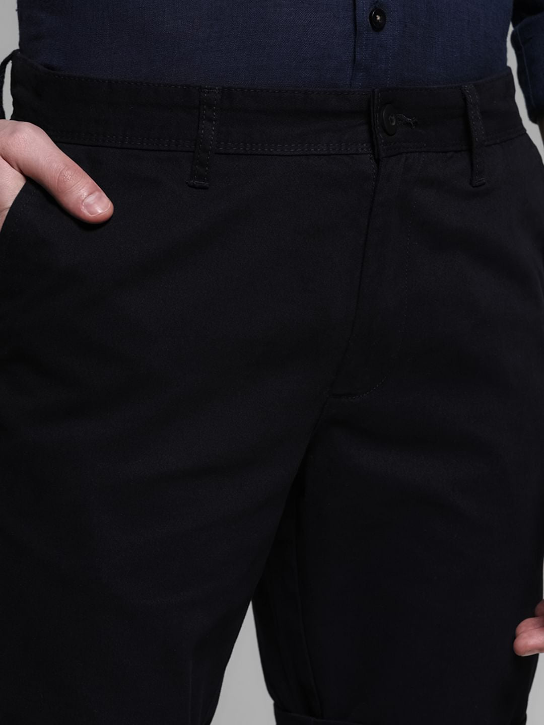 Black Mid Rise Cotton Shorts