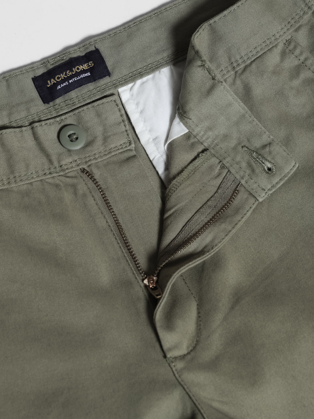 Green Mid Rise Cotton Shorts