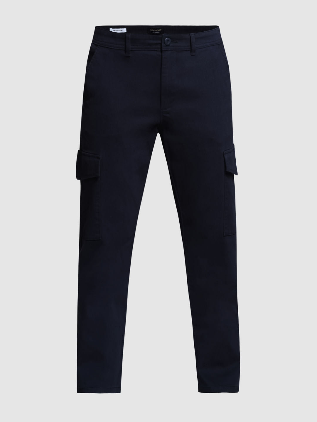 Navy Blue Mid Rise Cargo Trousers