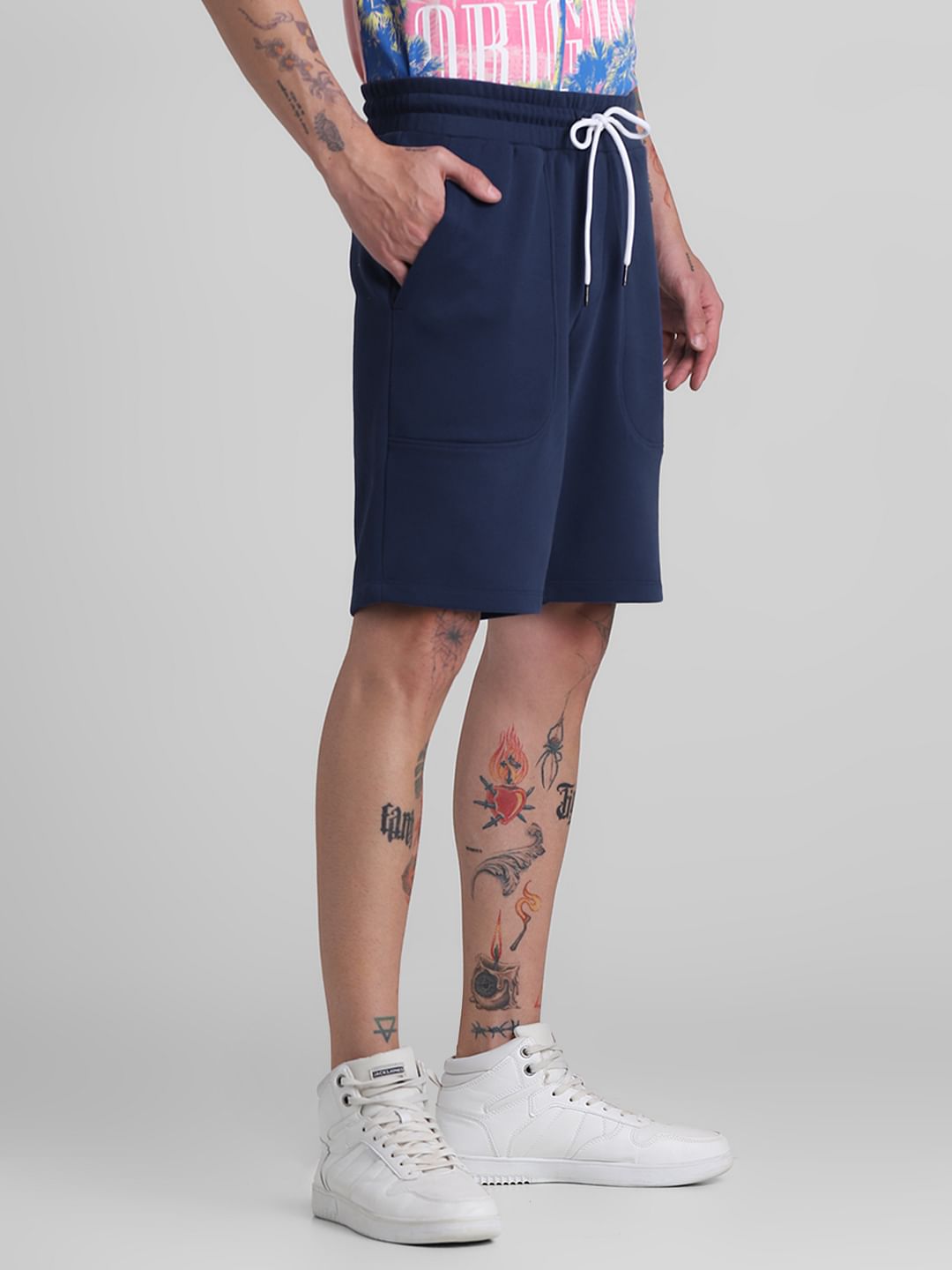 Dark Blue Low Rise Sweatshorts