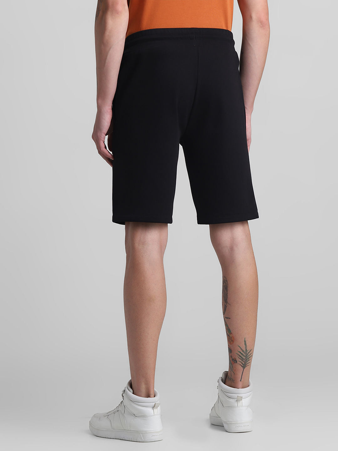 Black Mid Rise Shorts