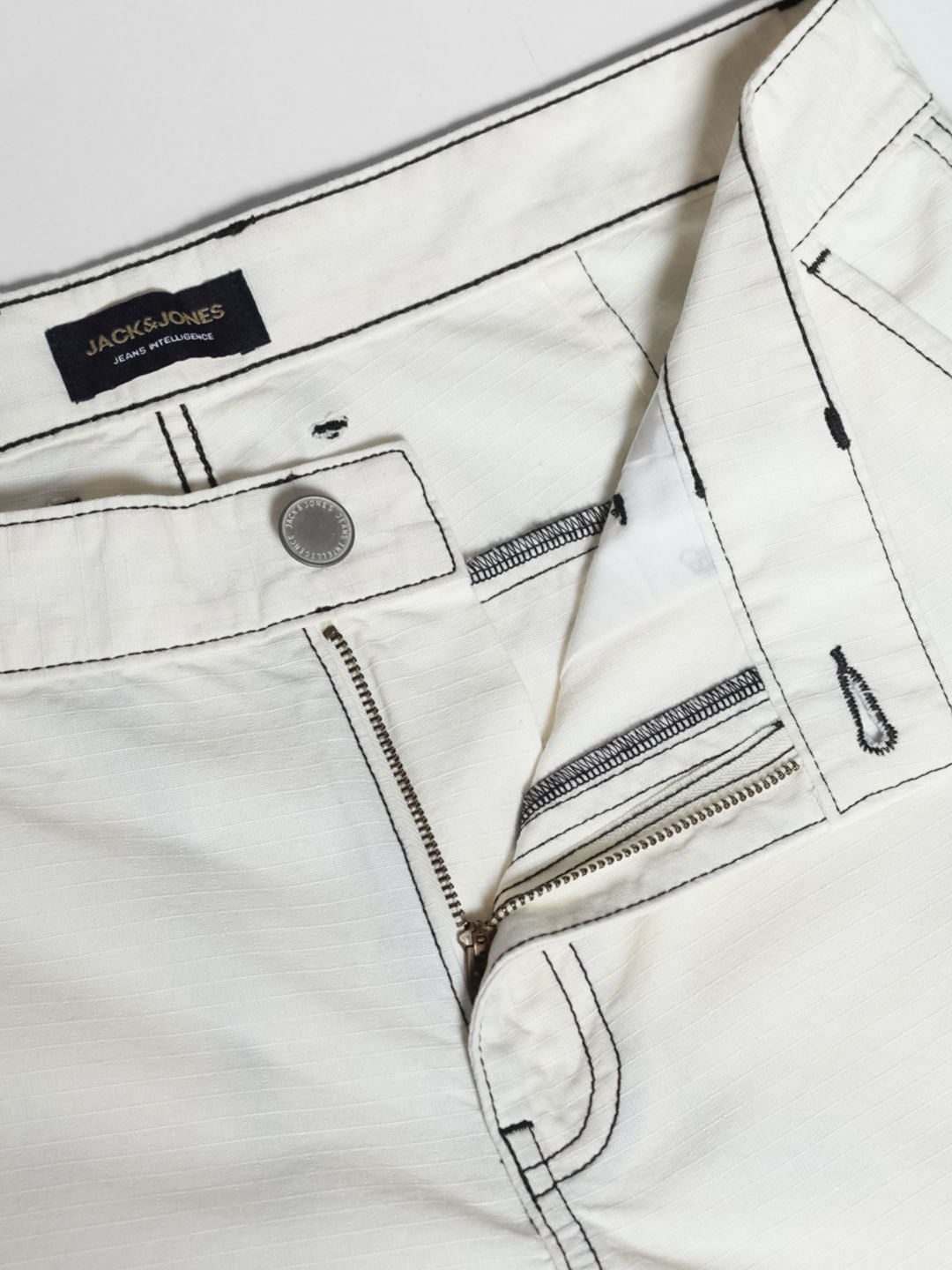 Off-White Contrast Stitch Cargo Trousers