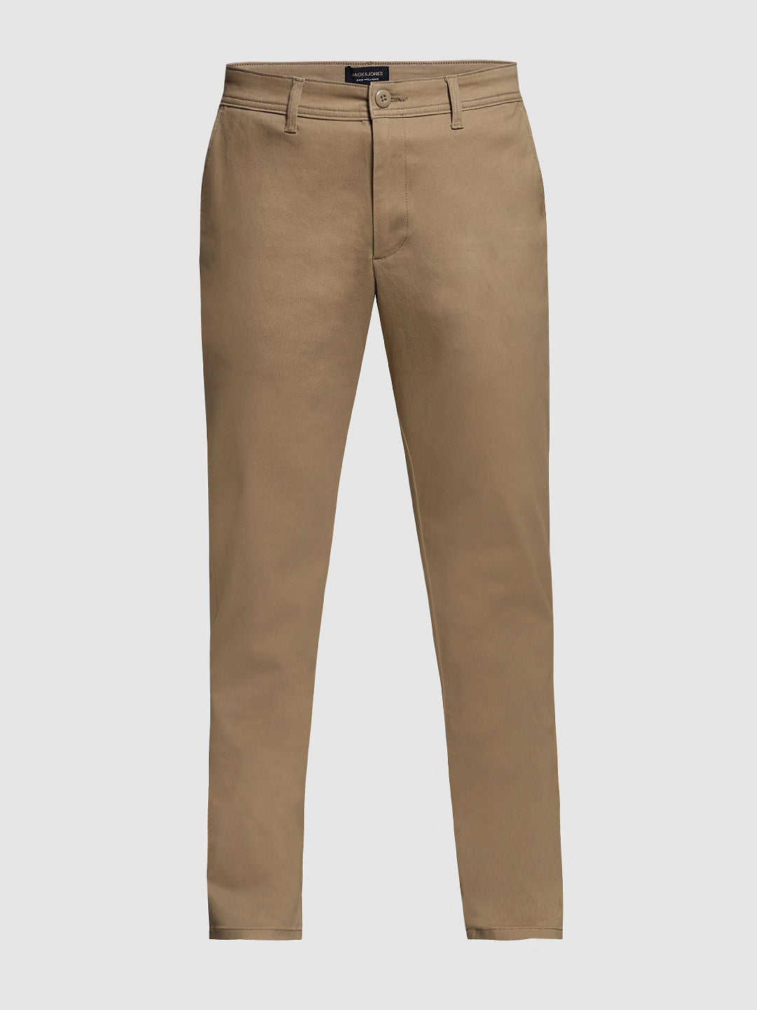 Brown Mid Rise Slim Fit Pants