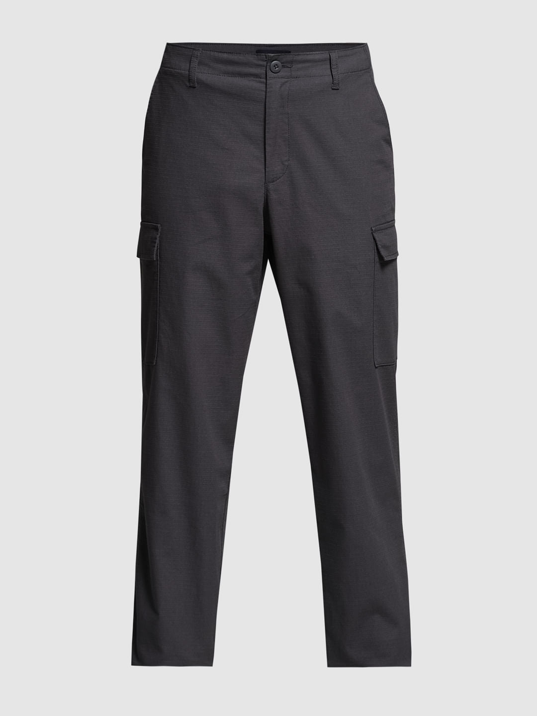Dark Grey Mid Rise Cargo Trousers