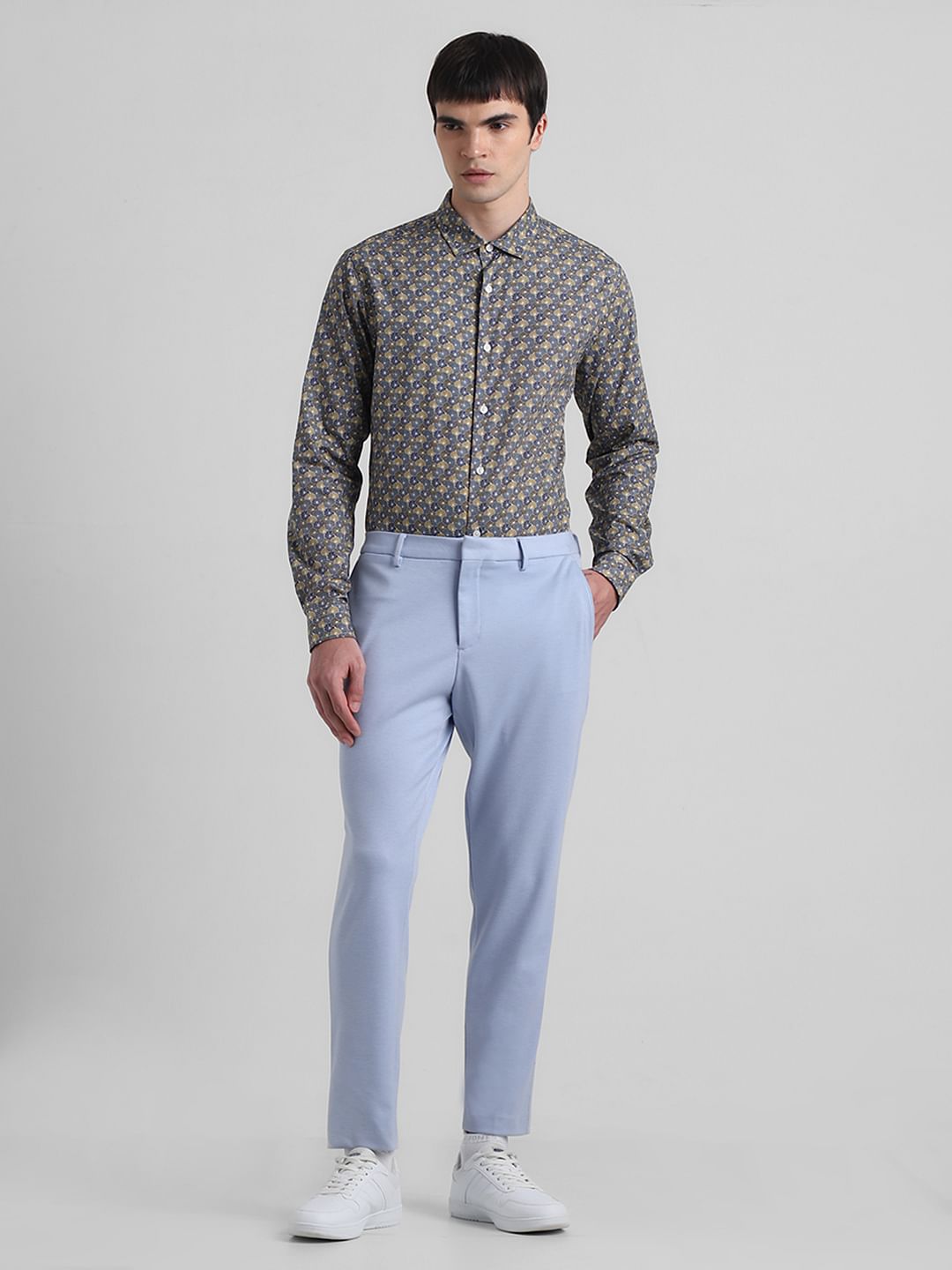 Brown Abstract Print Cotton Shirt