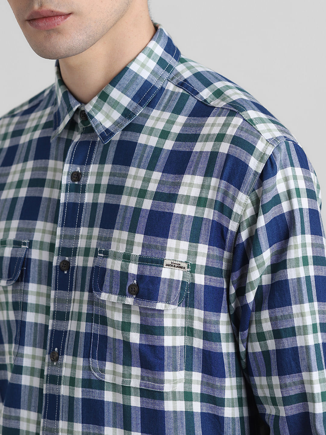Green Check Print Full Sleeves Shirt