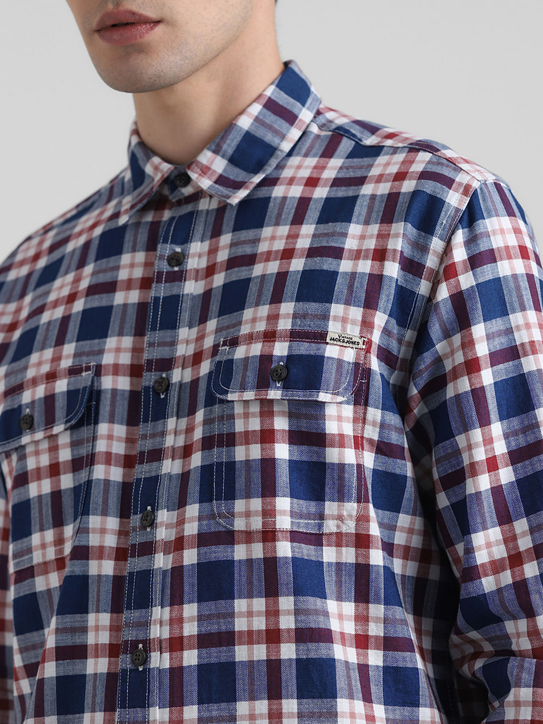 Red Check Print Full Sleeves Shirt