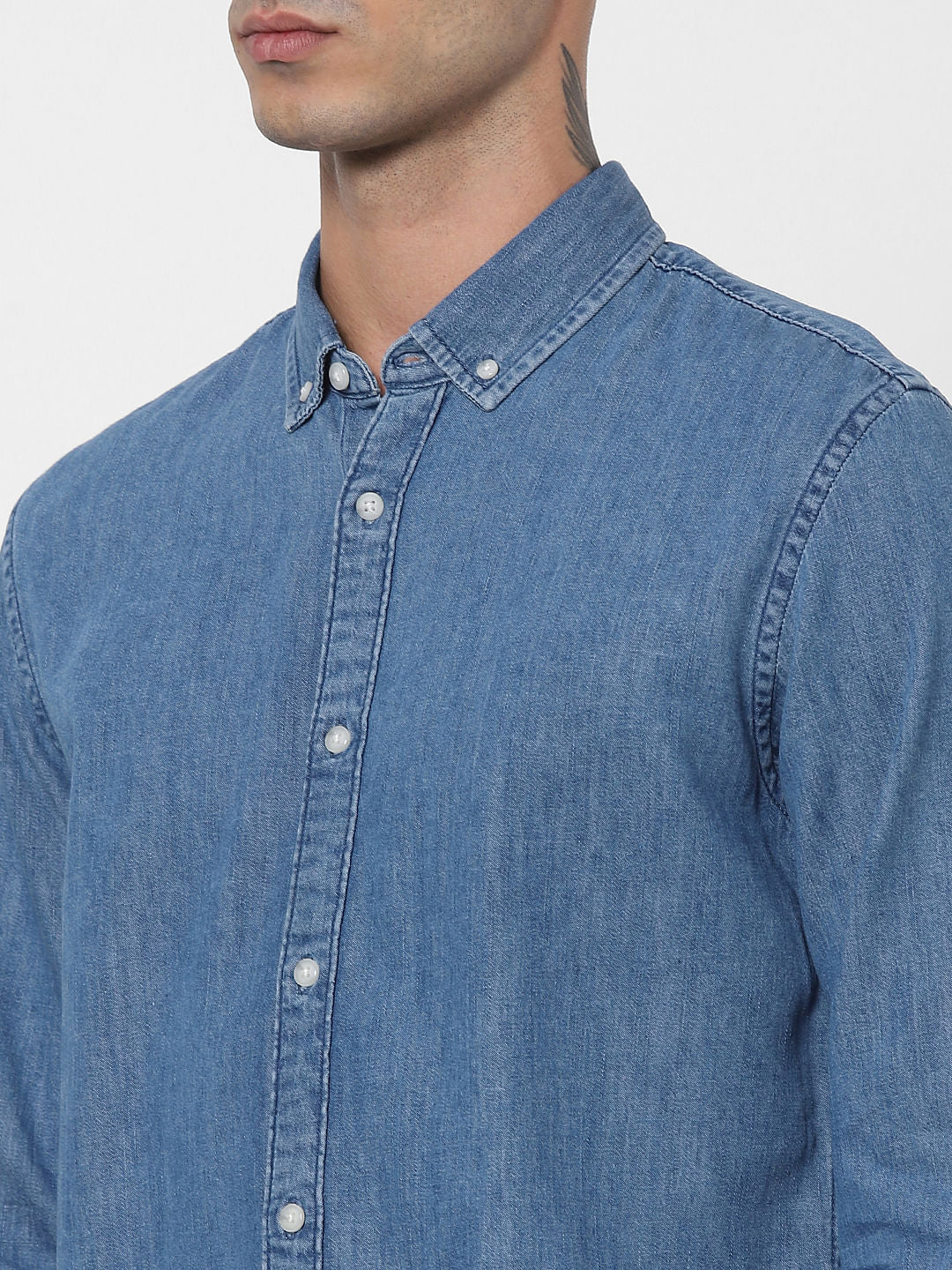 Blue Indigo Dyed Full Sleeves Denim Shirt