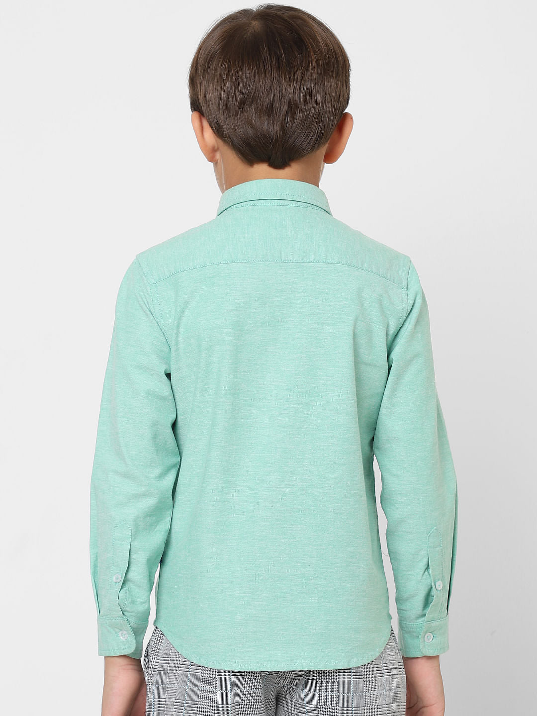 BOYS Green Full Sleeves Shirt