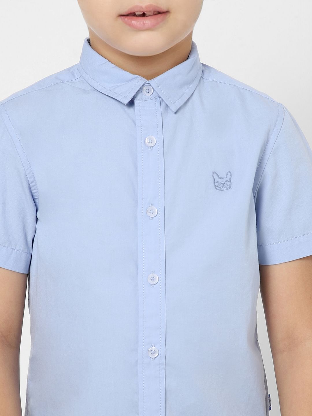 Boys Light Blue Half Sleeves Shirt