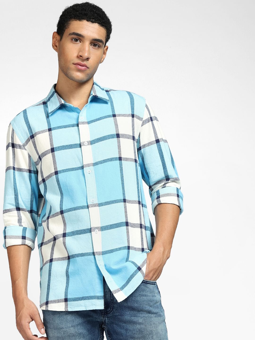 Blue Checks Full Sleeves Shirt