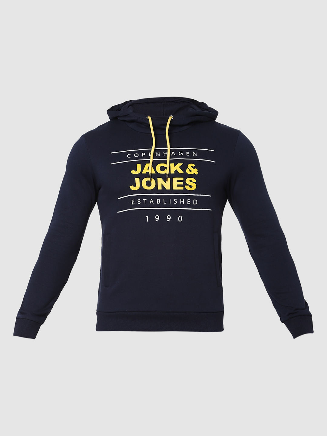 Blue Logo Print Hooded Sweatshirt