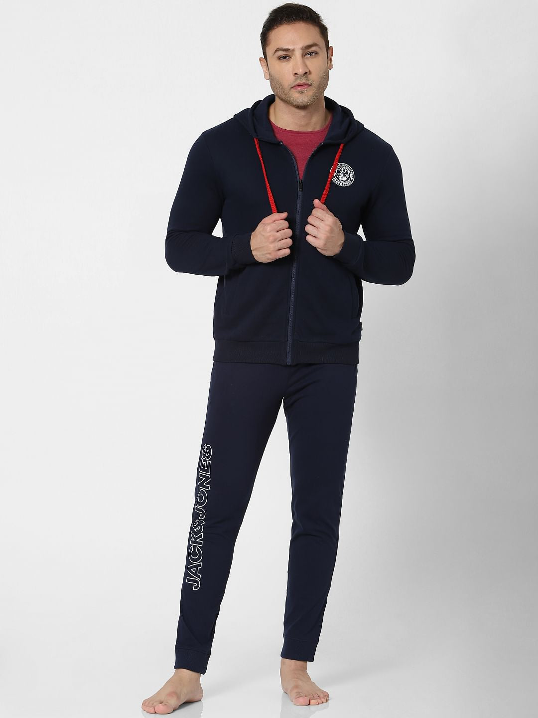 Blue Zip Up Hooded Sweatshirt