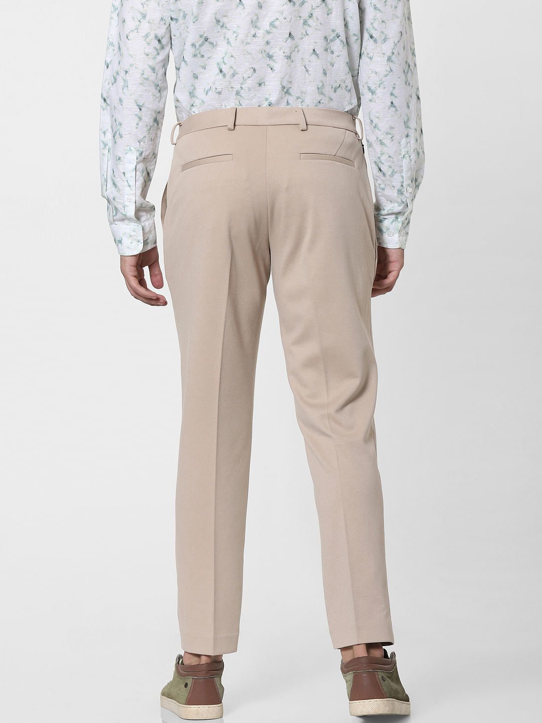Beige Tailored Formal Trousers