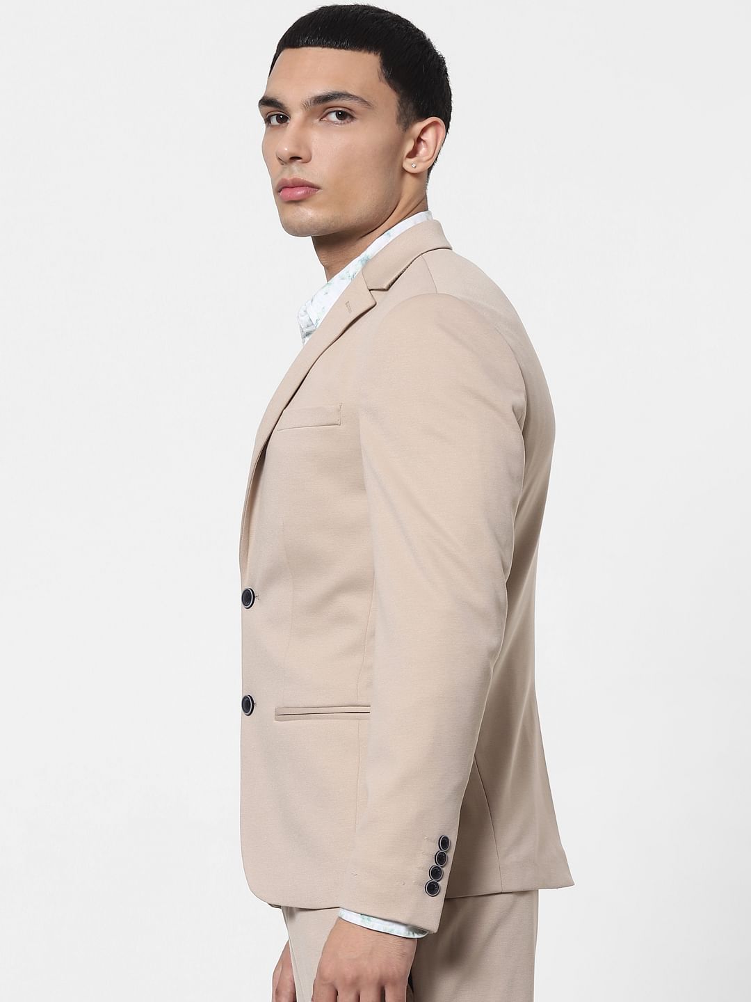 Beige Tailored Formal Blazer