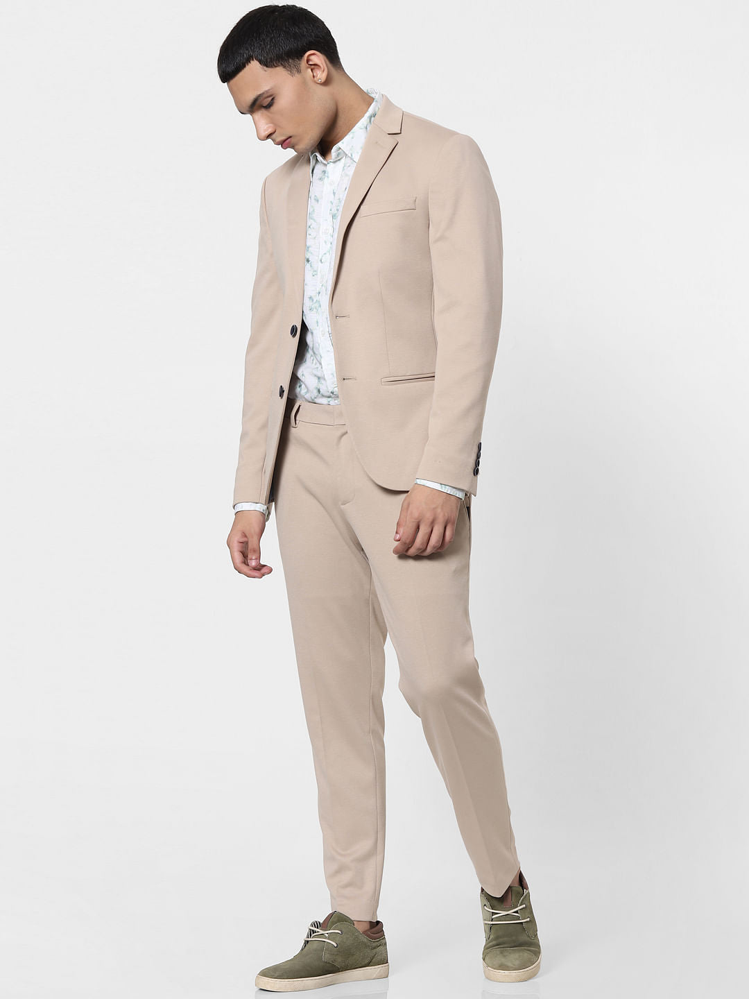 Beige Tailored Formal Blazer
