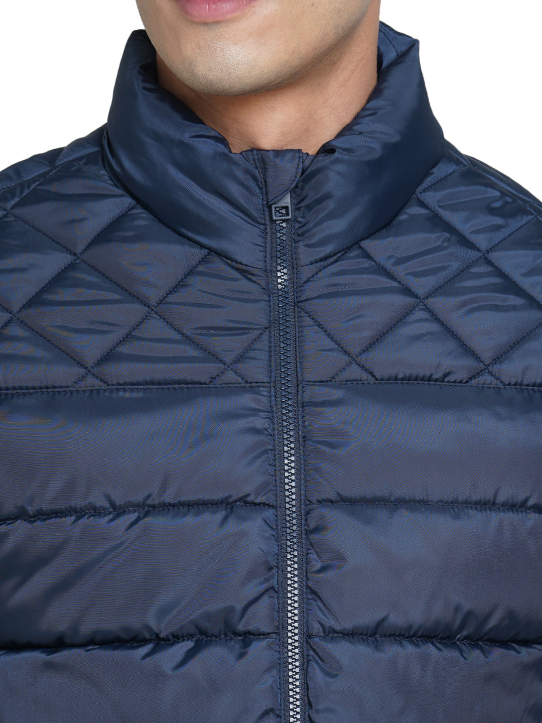 Blue Regular Fit Puffer Jacket