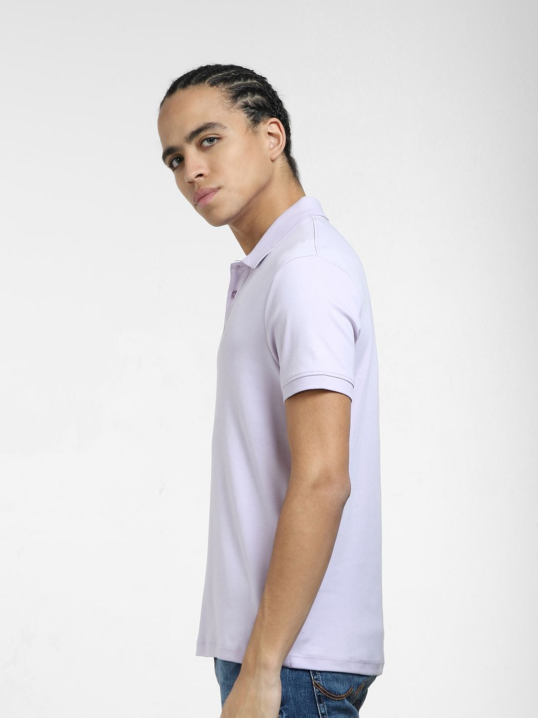 Purple Cotton Polo T-shirt