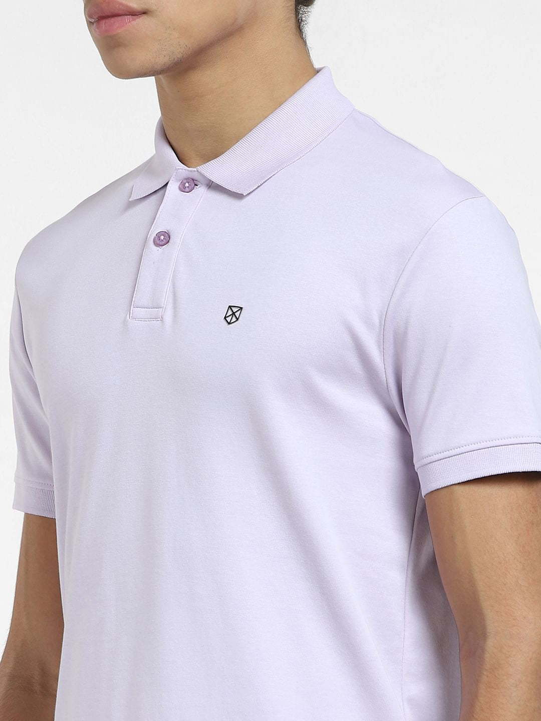 Purple Cotton Polo T-shirt