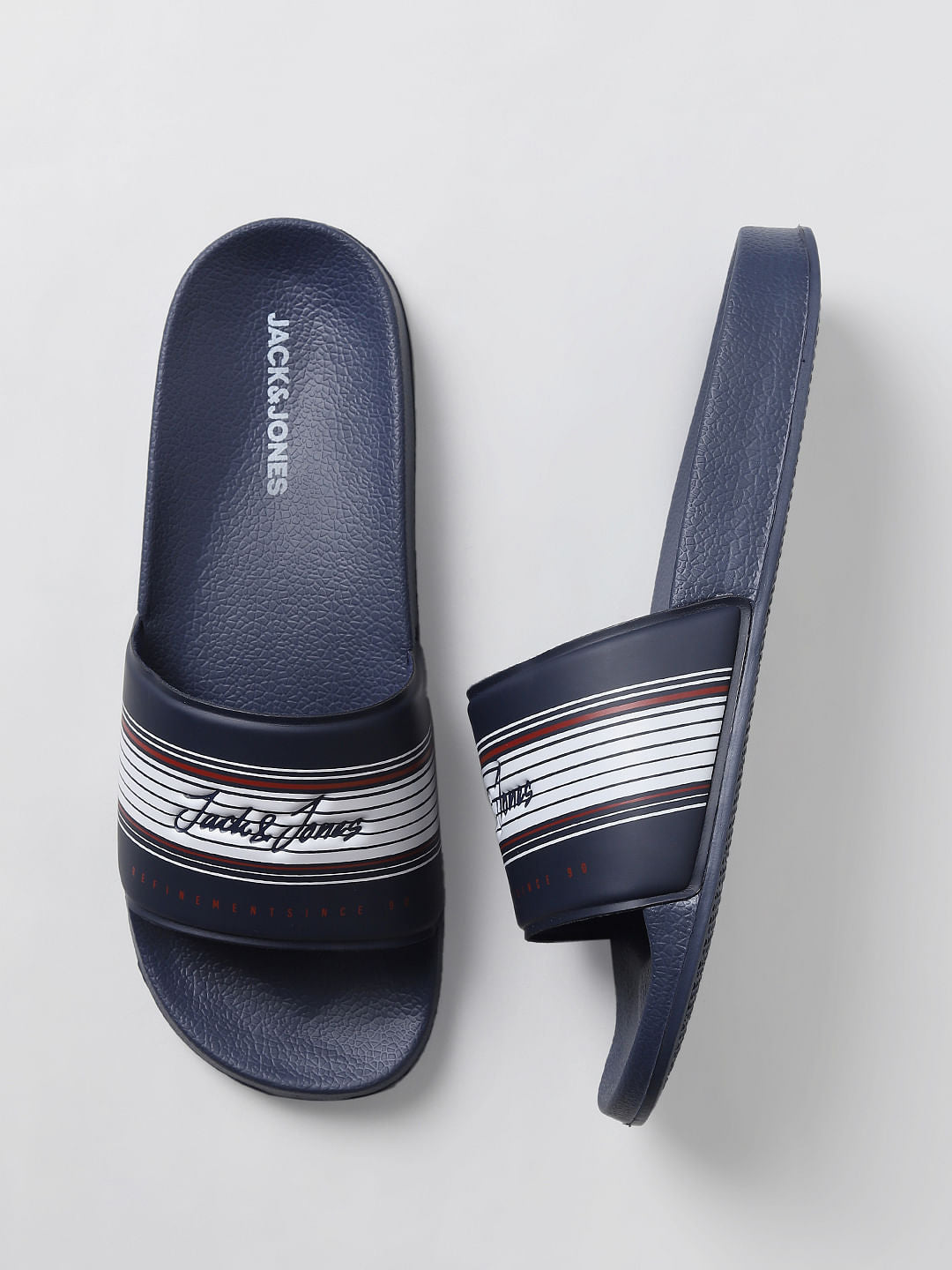 Blue Logo Print Sliders