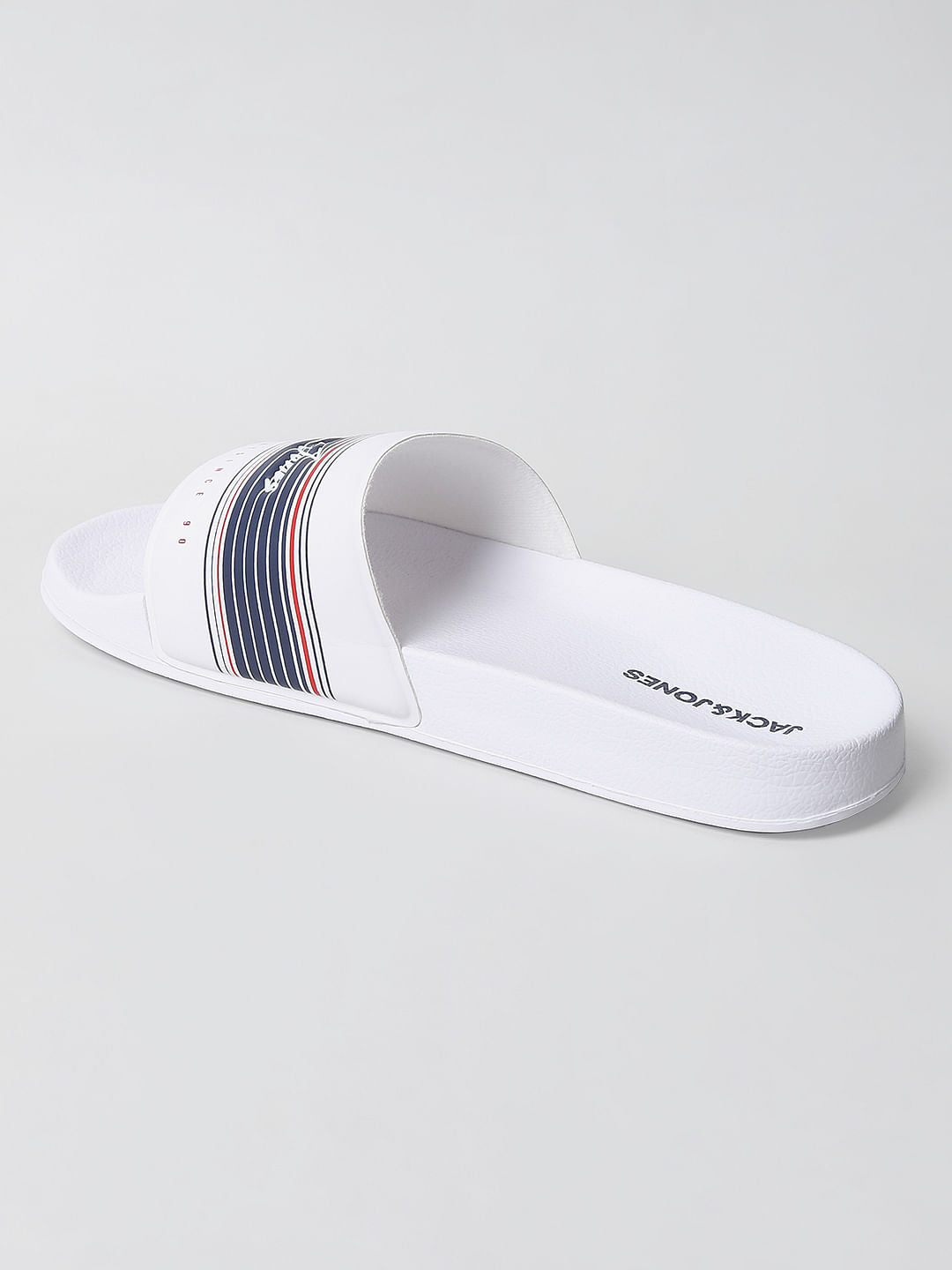 White Logo Print Sliders