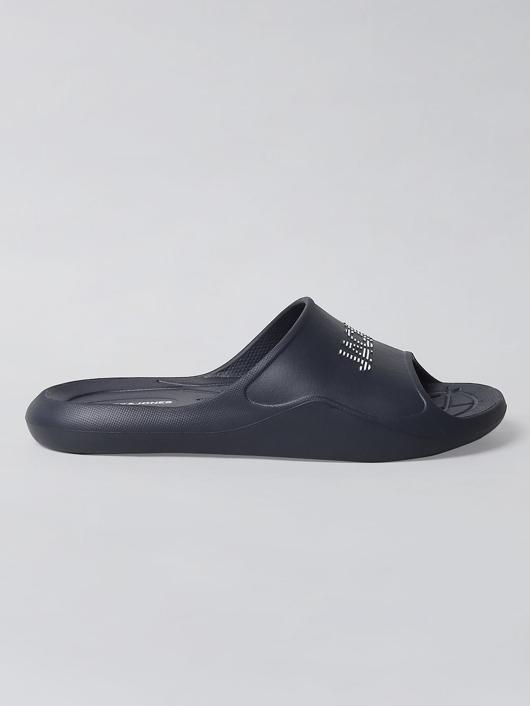 Black Logo Print Sliders